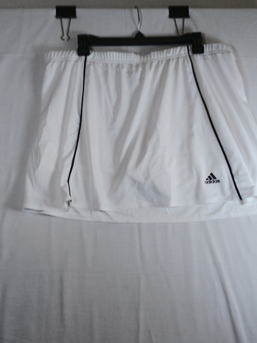 Adidas White Athletic Skort with Black Piping